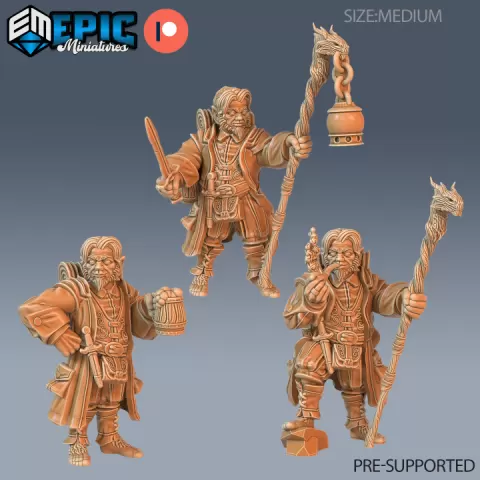 Halfling Adventurer Set / Little Villager / Mysterious Dwarf / Half Gnome / Dwarfen Encounter by Epic-Miniatures