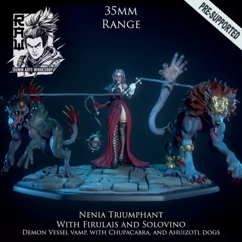Nenia Triumphant - Bride of Frankenstein with Chupacabra and Ahuizotl by Ronin Arts Workshop