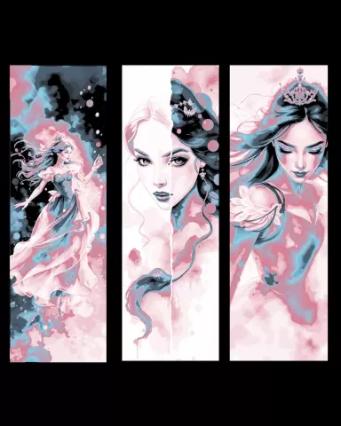 Artistic depictions of a royal princess - set of bookmarks