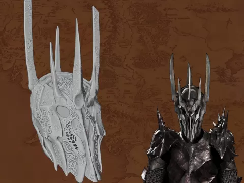 Sauron Dark Lord Helmet Mask – Lord of the Rings Cosplay STL - Peakprop