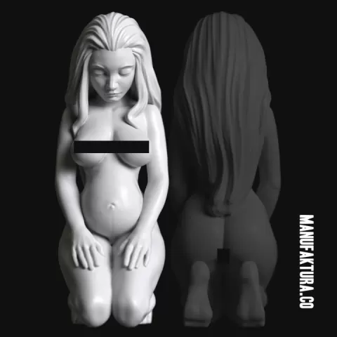 Sub Series 46 – Naked Pregnant Female Prisoner Slave by Manufaktura Miniatures LLC