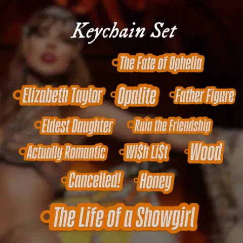 Taylor Swift The Life of a Showgirl Keychain Set - Tracklist