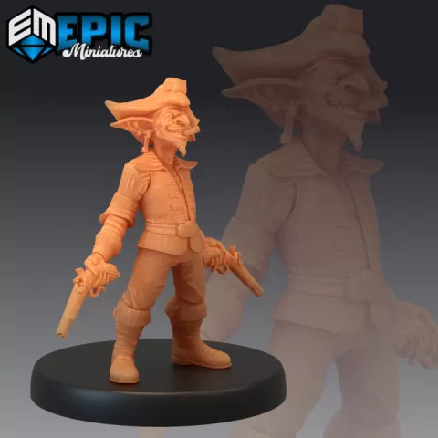 Goblin Pirate Pistols / Green Skin Army Soldier / Corsair Master / Male Captain by Epic-Miniatures