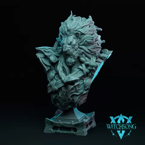 Bust - Leoren, Lord of the Lionhorde by Witchsong Miniatures