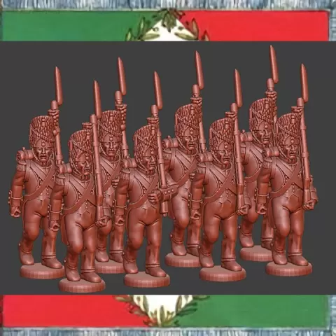 28mm Napoleonic Italian grenadiers in bearskins 1804-15 by MC Miniatures