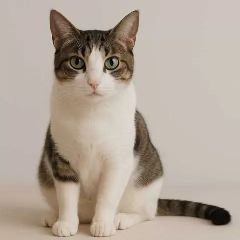 Realistic cat sitting