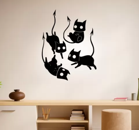 Devil Cat - Wall Art Multicolor