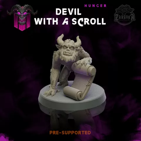 Devel with a scroll by Zabavka Workshop
