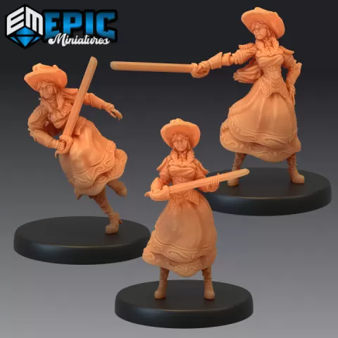 Lady Roseheart Set / Legendary Sword Woman / Female Musketeer by Epic-Miniatures