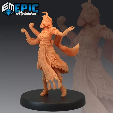 Fiona the Bard Harp / Musician / Village NPC / Human Character by Epic-Miniatures