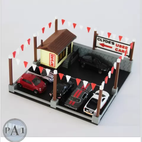 USED CARS DEALER DIORAMA FOR 1/64 SCALE DIECASTS (HOTWHEELS) by PA1