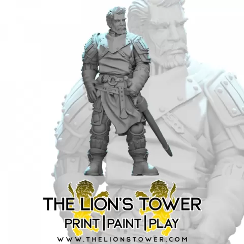 Mercenary Company - Izzo (32mm scale presupported miniature) by The Lion's Tower Adventurers Guild