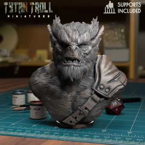 Bug Bear Bust [Pre-Supported] by TytanTroll Miniatures
