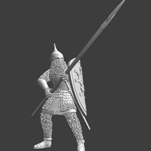 Medieval Russian infantry with horse pike by Northern Crusades Miniatures