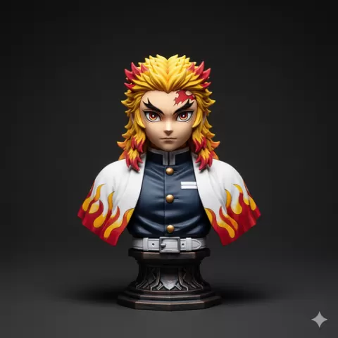Buste de Kyojuro Rengoku - Pilier de la Flamme (Demon Slayer)