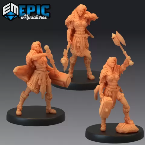 Viking Raider Female Set / Norse Warrior Woman / Nordic Barbarian by Epic-Miniatures
