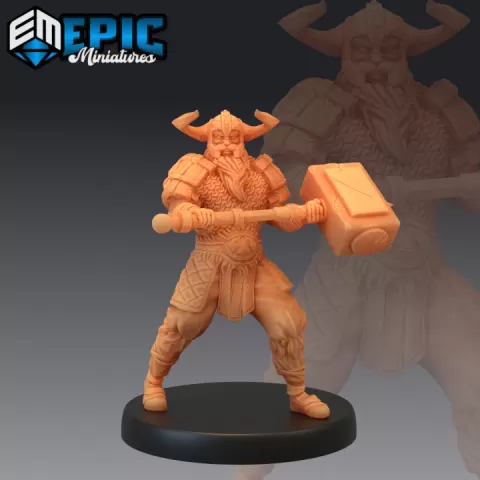 Viking Raider Big Hammer / Norse Warrior / Nordic Barbarian by Epic-Miniatures