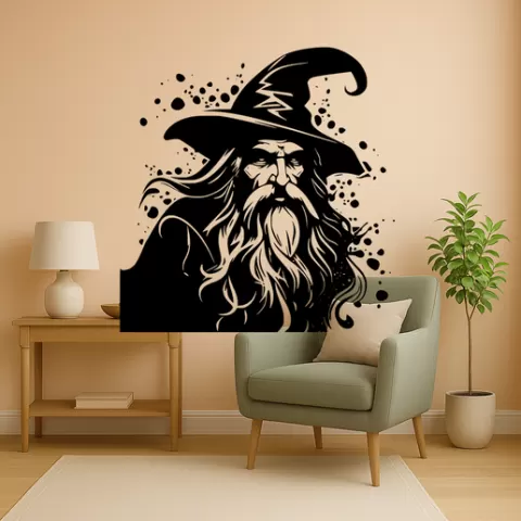 Halloween Wizard Beard - Wall Art Multicolor
