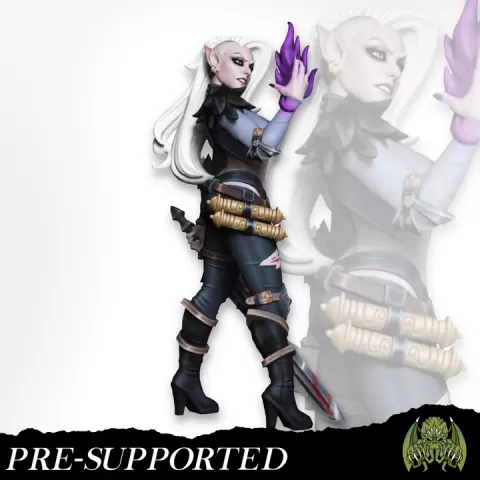 NSFW Kayla The Dark Blade [PRE-SUPPORTED] Female Fighter Bladesinger by Miniatures of Madness