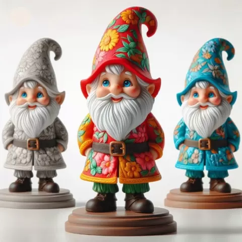 2175 Fairy Tale Gnome - Color Full-Body Figurine on Base, Halloween, fox, fox, spider, troll, gnome, gorgon, wild, bat, monster, gothic, wizard, witch, werewolf, horror, beast, mutant spider, skeleton, skull