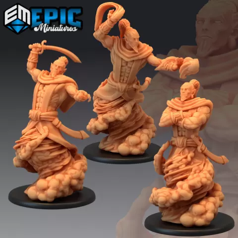 Djinni Set / Air Elemental Genie / Oriental Djinn Magical Lamp Collection by Epic-Miniatures