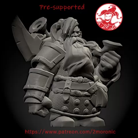 Windbeard pipe smoking dwarf by 2moronic miniatures