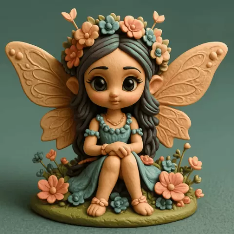 Fairy Figurine STL – 3D Printable Fantasy Miniature, Digital Download for Fairy Gardens, Home Decor & Collectible Gifts