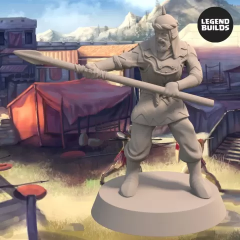 Empire of Jagrad Soldier with Spear - Pose 3 – 3D printable miniature – STL file by LegendBuilds