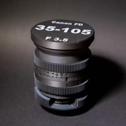 Canon nFD 35-105mm f/3.5 Lens Rehousing – Cine Housing (3D Printable)