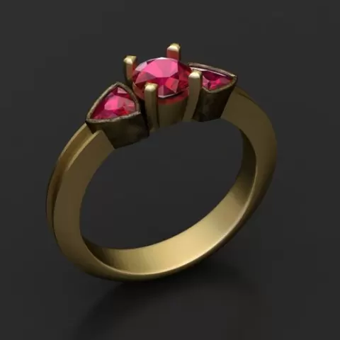 Luxurious Gold Ring with Ruby 3D print model