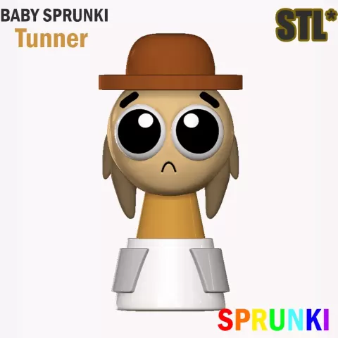 STL Sprunki Incredibox Baby Tunner STL 3D Character Fanart - FnFLab