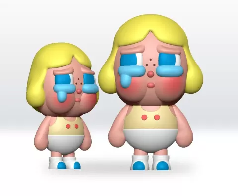Baby Blonde STL file Crybaby Crying Again Series STL,3mf - FnFLab
