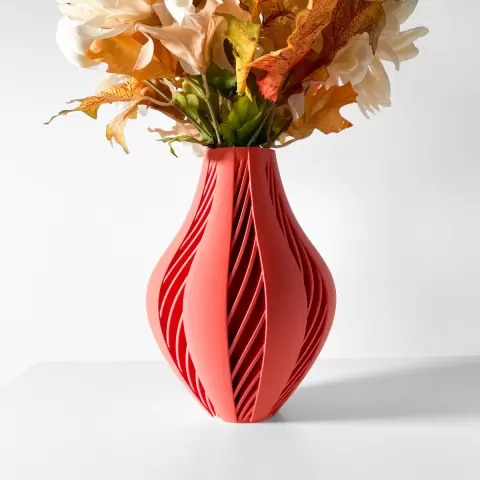 The Yorio Vase, Modern and Unique Home Decor for Dried and Preserved Flower Arrangement | STL File