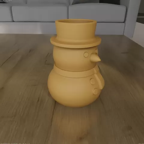 Cute Snowman Planter 3D Printable Pot