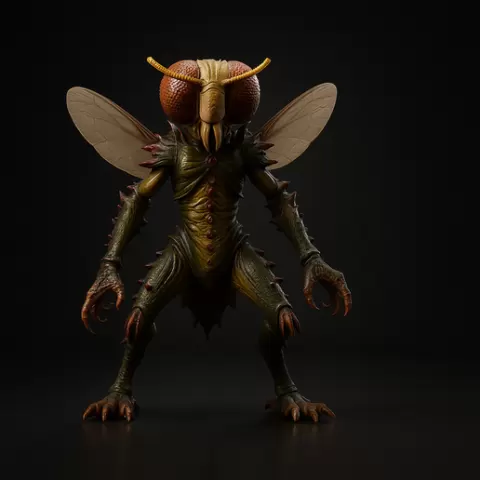 Mutant Fly Monster Figurine | Insectoid Creature