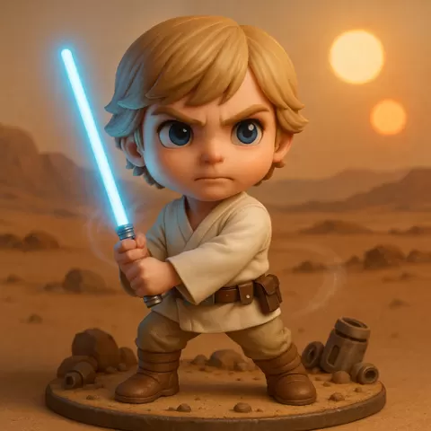 Luke Skywalker Star Wars Chibi Diorama