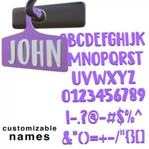 26 letters A–Z and Numbers 0–9 for Car Rider Sign STL Files
