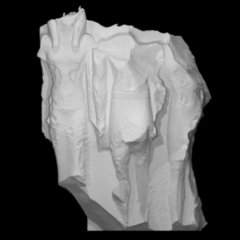 Fragmentary triad of Menkaura, Hathor and Nome god by Scan The World