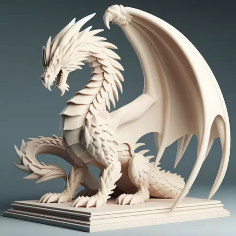 2023 Menacing Fairytale Dragon in Ivory, magic, dragon, serpent, mask, gnome, gorgon, venetian carnival, wild, fox, monster, cat, fair, witch, werewolf, horror, beast, snake, troll, skeleton dance