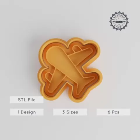 Airplane Cookie Cutter & Stamp, 3 Sizes, Sky Jet, Aeroplane Design, Perfect for Fondant & Sweets, Party Celebration Collection
