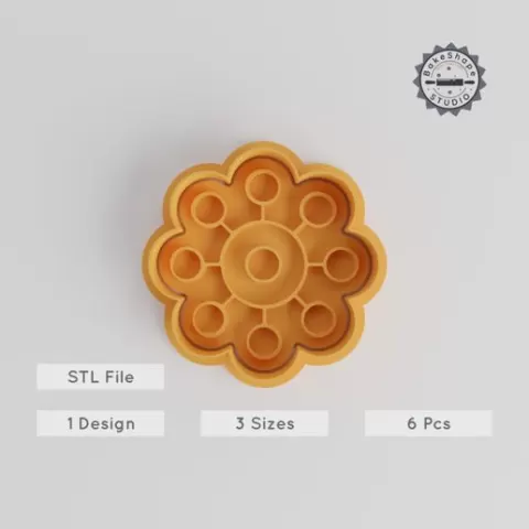 Snowflake Cookie Cutter & Stamp Set, Winter Holiday Baking, Frost Crystal Shapes, 6 Pieces, S/M/L Sizes