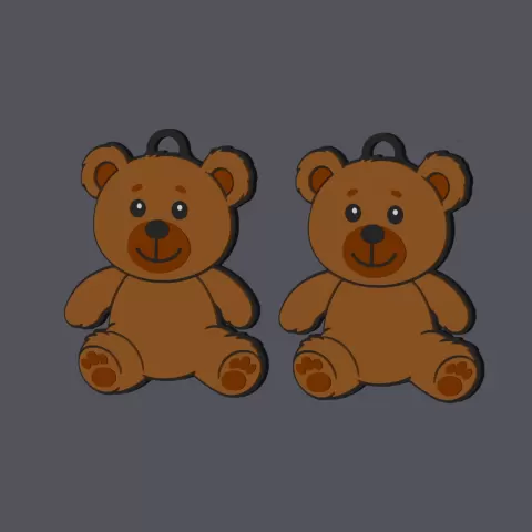 Teddy Bear - Earring & Pendant - studio WES