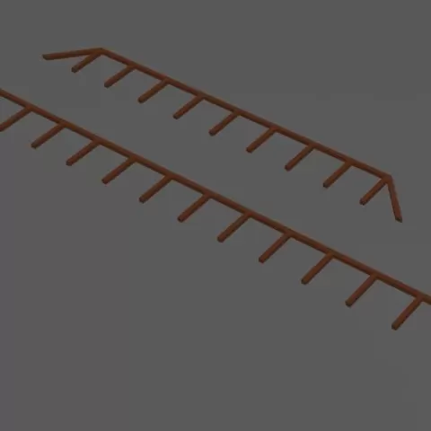 N scale vineyard row support structure