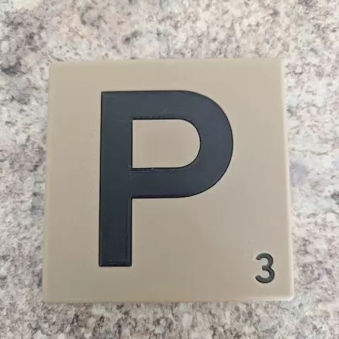 Letter P Scrabble Tile - Trash Can Guy