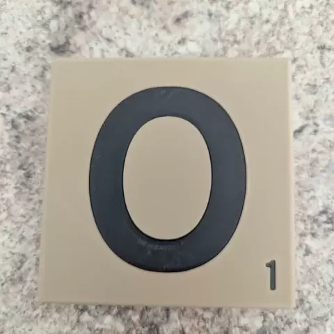 Letter O Scrabble Tile - Trash Can Guy