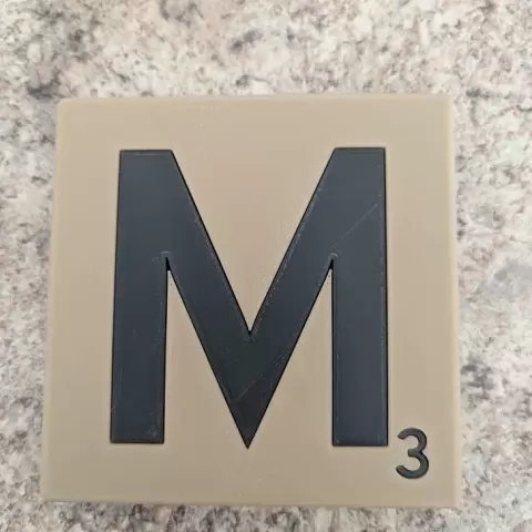 Letter M Scrabble Tile - Trash Can Guy