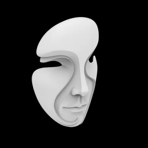 Abstract Face Mask Sculpture