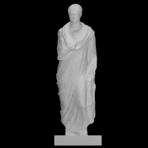 Portrait statue of a man wearing an himation and inset head by Scan The World