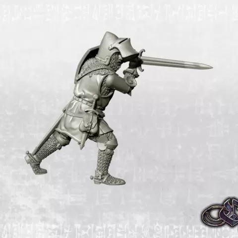 "Castilian Knight on foot charging 1st Rank - 14th century" by Ezipion Digital Store