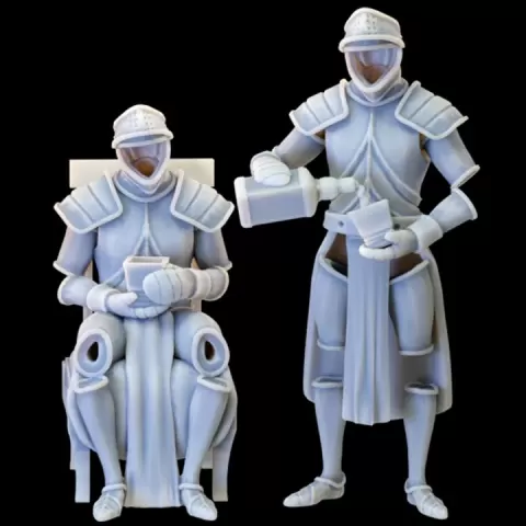 Relaxing Animated Armors (2pcs) - Fantasy Tavern District Vol II by YourNeighborKnight Minis